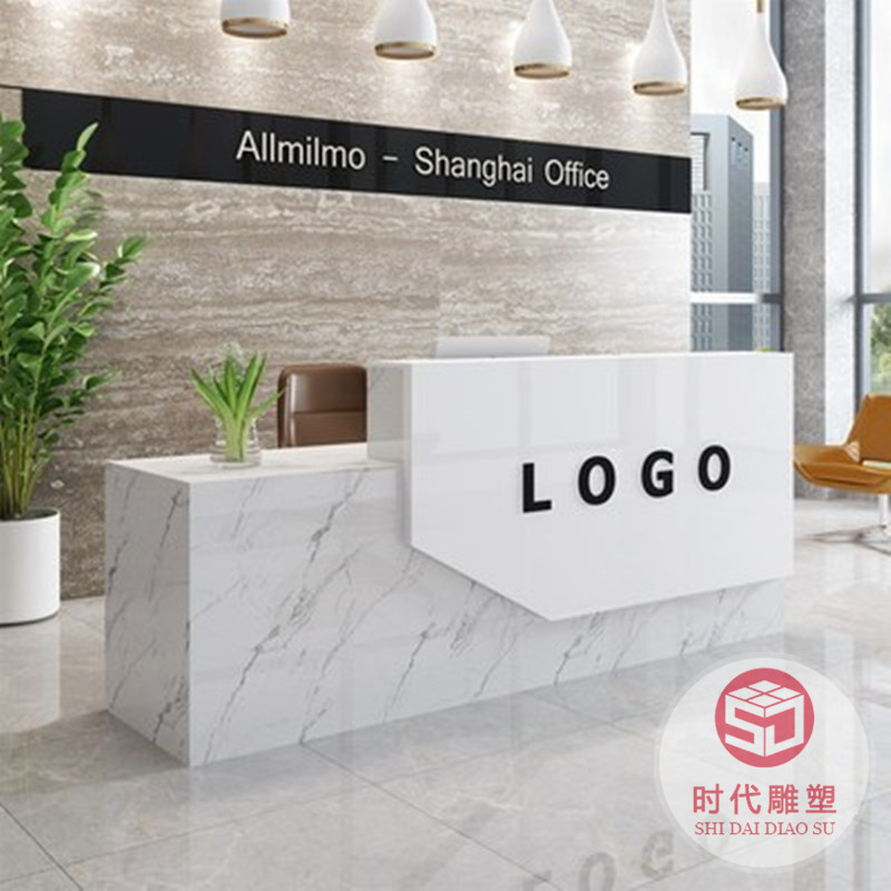 玻璃鋼異形前臺公司接待臺售樓部美陳發(fā)光創(chuàng)意吧臺酒店烤漆收銀臺
