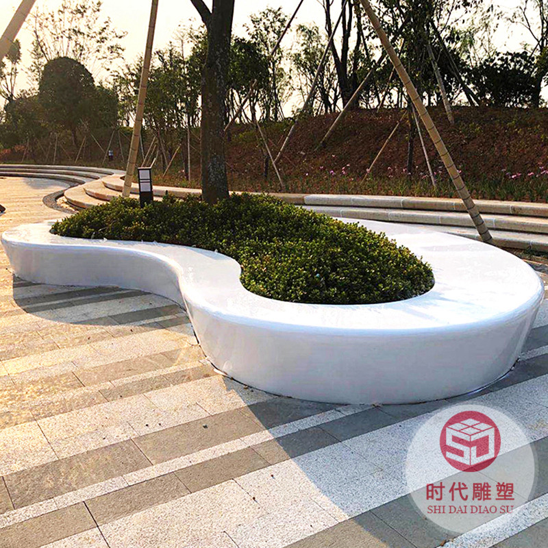 戶(hù)外玻璃鋼座椅公園廣場(chǎng)休息區(qū)異形長(zhǎng)條坐凳園林景觀(guān)大型花壇樹(shù)池