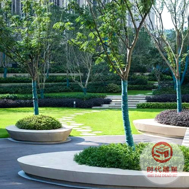 玻璃鋼樹池座椅園林景觀花壇創(chuàng)意戶外商場(chǎng)休息區(qū)長(zhǎng)條玻璃鋼座凳子