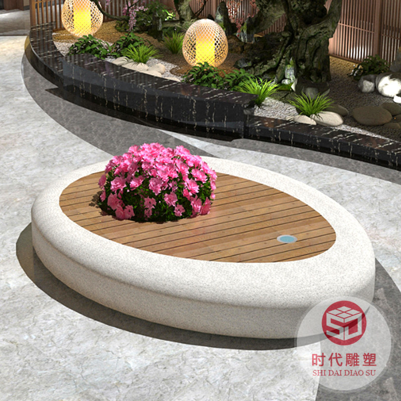 商場(chǎng)玻璃鋼坐凳景觀花池休閑椅異形戶外樹池公共休息創(chuàng)意坐凳定制