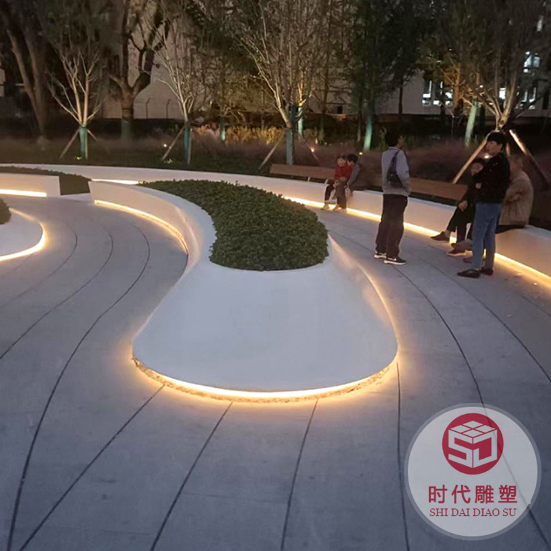 玻璃鋼休閑座椅樹(shù)池花盆防腐木坐凳創(chuàng)意戶(hù)外公共休息商場(chǎng)景觀(guān)長(zhǎng)椅